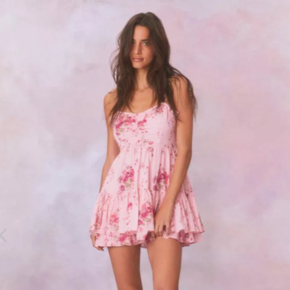 Love Shack Fancy Linny Dress Pink  NWT